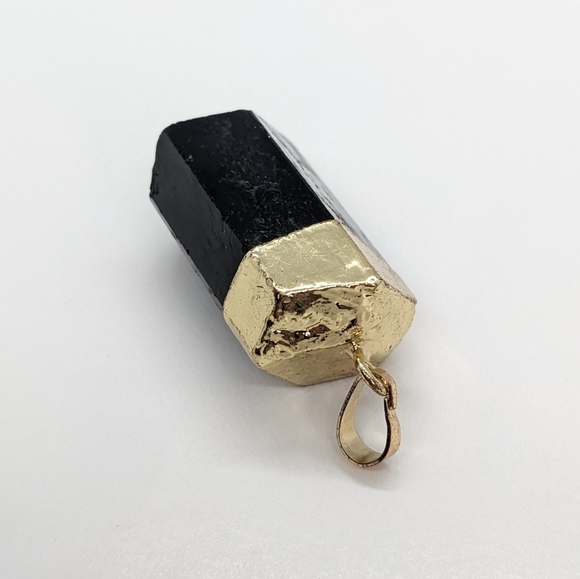 NWOT black tourmaline natural stone pendant - Picture 3 of 6